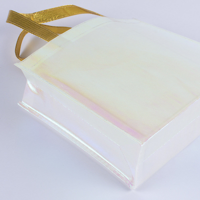 Mostra Logo personalizzato Rosa Holografica Non Tessuto Iriscente Tote Bag per il regalo di nozze