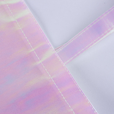 Mostra Logo personalizzato Rosa Holografica Non Tessuto Iriscente Tote Bag per il regalo di nozze