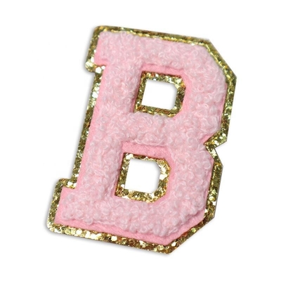 5.1cm 5.7cm 6.3cm 7cm Lettera A-Z Glitter Patch Stiratura Chenille Glitter Letter Patch Abbigliamento