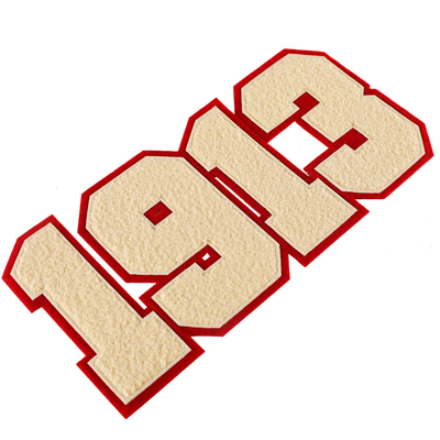 Colori PANTONE Ferro su lettere di chenille Patch per abbigliamento Patch ricamo