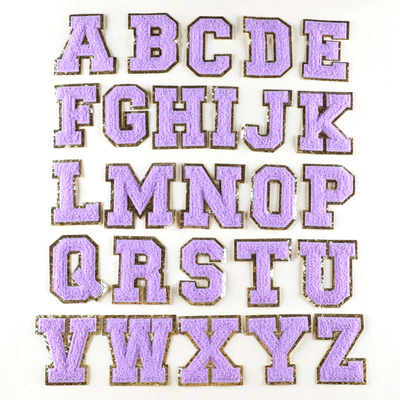 8 cm Patch di lettere di chenille Set alfabetico per abbigliamento Ferro personalizzato su asciugamano ricamato