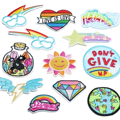 Patch di ricamo su ferro personalizzato Patch ricamati a chenille Patch ricamati a tessuto 3D Tipo tela