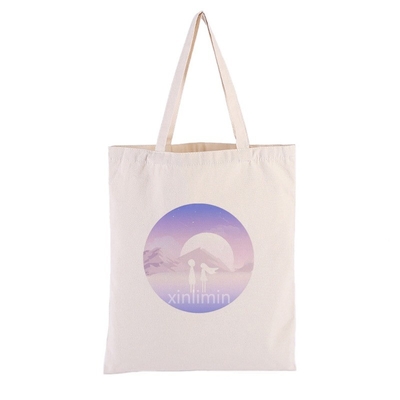 Logo personalizzato Borsa di cotone organico Tote Borsa di tela di cotone riciclata Borsa a corda