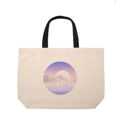 Logo personalizzato Borsa di cotone organico Tote Borsa di tela di cotone riciclata Borsa a corda