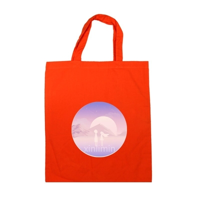 Logo personalizzato Borsa di cotone organico Tote Borsa di tela di cotone riciclata Borsa a corda