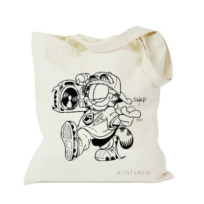 Colore personalizzato Cartone animato eco-compatibile Moda Stampato Borsa Tote per le donne
