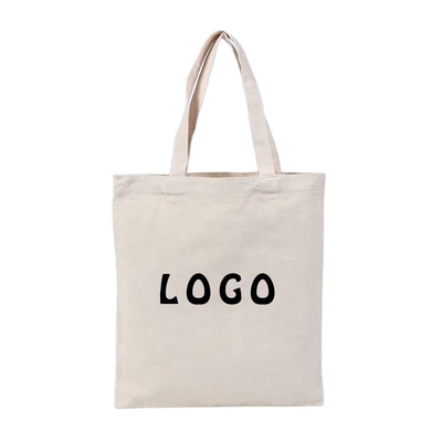 Mostra Borsa da shopping in bianco stampata su misura Eco riciclata Borsa da shopping in bianco Borsa da bagno in cotone organico con logo