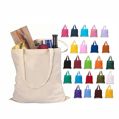 Mostra Borsa da shopping in bianco stampata su misura Eco riciclata Borsa da shopping in bianco Borsa da bagno in cotone organico con logo