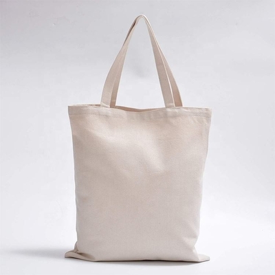 Pulito in bianco Organico Calico cotone tela Generi alimentari Acquisti Tote Bag Logo personalizzato Dimensione stampata
