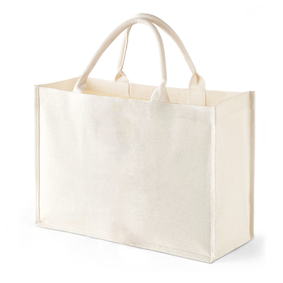 Borsa a forma quadrata in tela impermeabile stratificata di cotone per la vendita al dettaglio