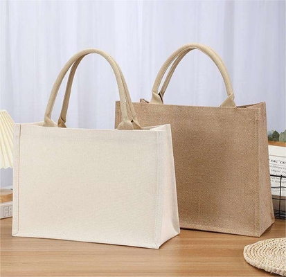 Borsa a forma quadrata in tela impermeabile stratificata di cotone per la vendita al dettaglio