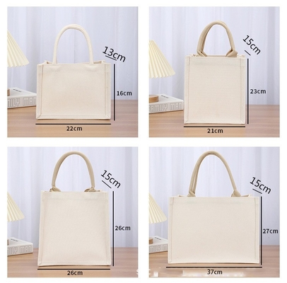 Borsa a forma quadrata in tela impermeabile stratificata di cotone per la vendita al dettaglio