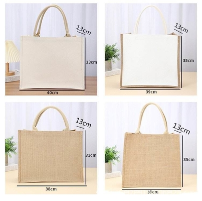 Borsa a forma quadrata in tela impermeabile stratificata di cotone per la vendita al dettaglio