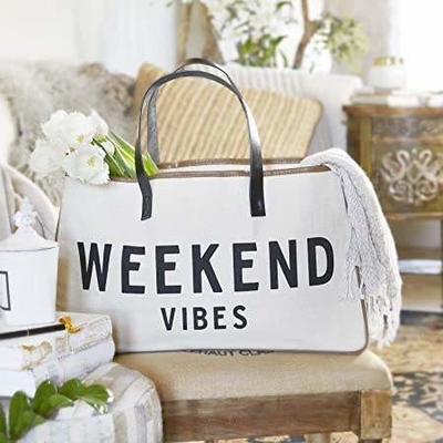 Borsa da bagno con manicotti in pelle