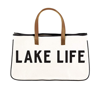 Borsa da bagno con manicotti in pelle