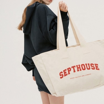 Mostra Logo personalizzato Stampato Borsa di cotone su tela per stile di vita attivo