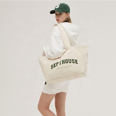 Mostra Logo personalizzato Stampato Borsa di cotone su tela per stile di vita attivo