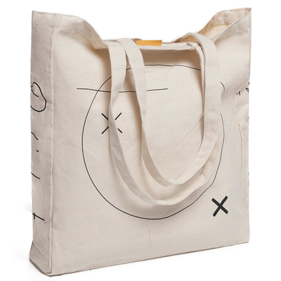 Acquisti Borsa di cotone riutilizzabile con disegno di tela bianca personalizzato