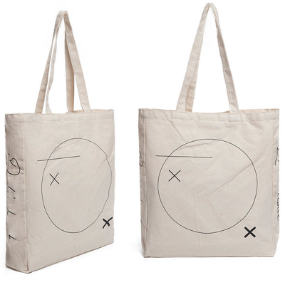 Acquisti Borsa di cotone riutilizzabile con disegno di tela bianca personalizzato