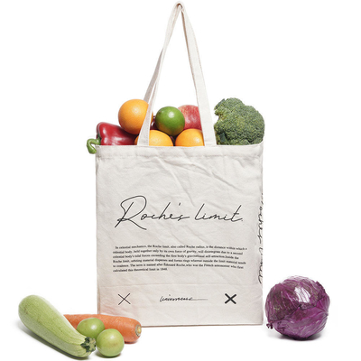 Acquisti Borsa di cotone riutilizzabile con disegno di tela bianca personalizzato