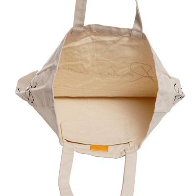 Acquisti Borsa di cotone riutilizzabile con disegno di tela bianca personalizzato