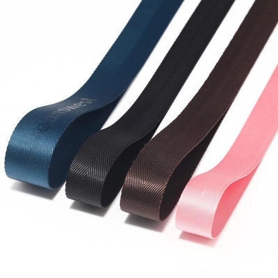 Logo personalizzato Tessuto Jacquard Strap Webbing in colore nero per 38mm Nylon Shoulder Strap