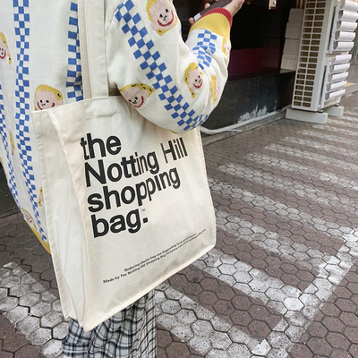 Logo personalizzato stampato su tela riutilizzabile Acquisti di cotone con tasca interna
