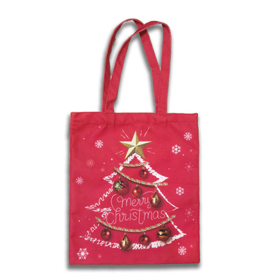 Sacchetto da shopping in poliestere cotone tela Logo personalizzabile Dimensione per regalo di Natale OEM/ODM