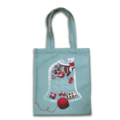 Sacchetto da shopping in poliestere cotone tela Logo personalizzabile Dimensione per regalo di Natale OEM/ODM