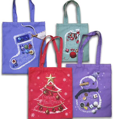 Sacchetto da shopping in poliestere cotone tela Logo personalizzabile Dimensione per regalo di Natale OEM/ODM