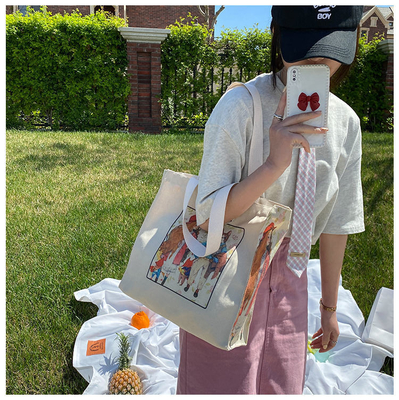 OEM Customized Heavy-duty Cotton Canvas Shopping Tote Bag con logo personalizzato