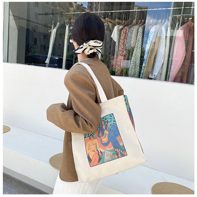 OEM Customized Heavy-duty Cotton Canvas Shopping Tote Bag con logo personalizzato
