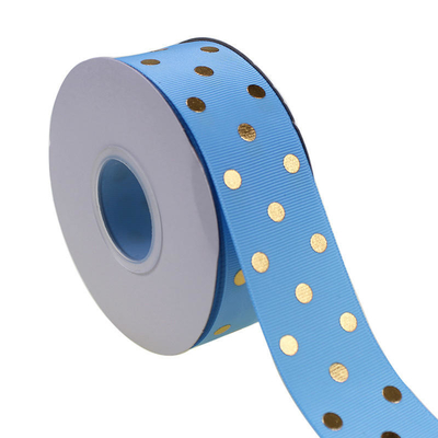 OEM accettato 1.5 pollici carta d'oro stampata su misura Polka Dot Grosgrain Nastro 38mm per capelli arco / regalo avvolgimento
