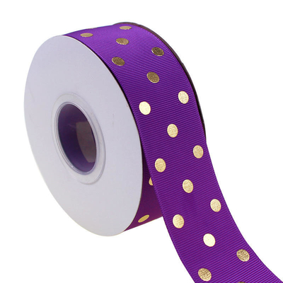 OEM accettato 1.5 pollici carta d'oro stampata su misura Polka Dot Grosgrain Nastro 38mm per capelli arco / regalo avvolgimento