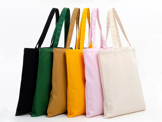 Promozione Logo personalizzato Borse da shopping in cotone stampate in colore personalizzato e logo personalizzato