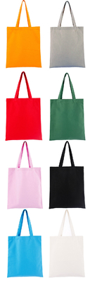Promozione Logo personalizzato Borse da shopping in cotone stampate in colore personalizzato e logo personalizzato