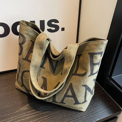 Borsa da scorta transfrontaliera per donne con stampa di lettere esplosiva e grande capacità