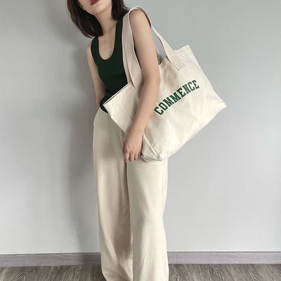 Borsa ecologica di tela di grandi dimensioni per lo shopping Logo personalizzato e OEM / ODM accettabile