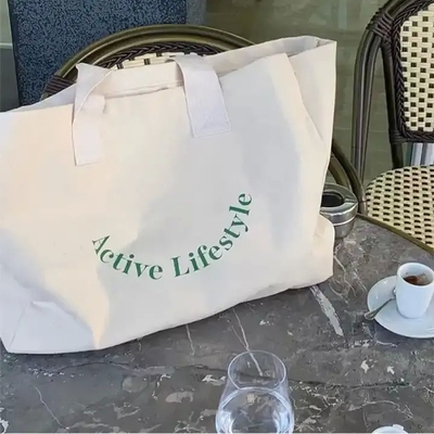 Logo personalizzato Eco-friendly Heavy-duty Oversize grande alimentare cotone tela sacchetto Tote