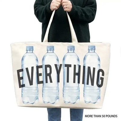 Logo personalizzato Eco-friendly Heavy-duty Oversize grande alimentare cotone tela sacchetto Tote