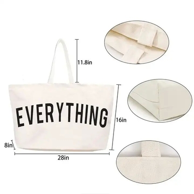Logo personalizzato Eco-friendly Heavy-duty Oversize grande alimentare cotone tela sacchetto Tote