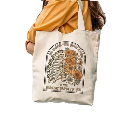 Logo personalizzato Large Organic Cotton Canvas Grocery Shopping Tote Bag per OEM/ODM