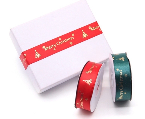 Merry Christmas Alphabet Woven Edge Ribbon per decorazioni personalizzate per festivi