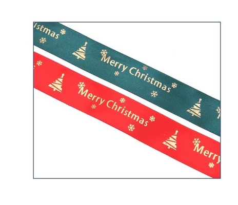 Merry Christmas Alphabet Woven Edge Ribbon per decorazioni personalizzate per festivi