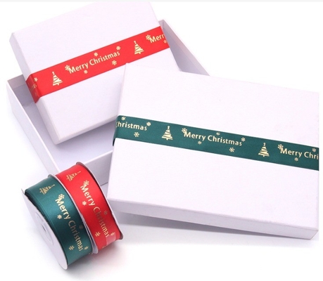 Merry Christmas Alphabet Woven Edge Ribbon per decorazioni personalizzate per festivi