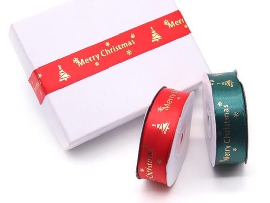Merry Christmas Alphabet Woven Edge Ribbon per decorazioni personalizzate per festivi