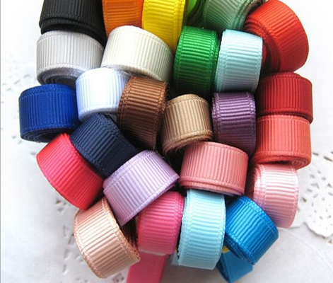 6mm-40mm 196 Colori Scelte Custom Stripe Polyester Grosgrain Ribbon in Satin Fabric