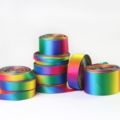 Nastro a tocco morbido Nastro a faccia singola Nastro a faccia doppia Rainbow Satin Nastro grosso