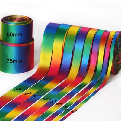 Nastro a tocco morbido Nastro a faccia singola Nastro a faccia doppia Rainbow Satin Nastro grosso