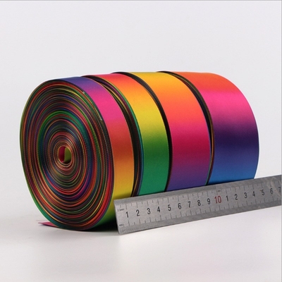 Nastro a tocco morbido Nastro a faccia singola Nastro a faccia doppia Rainbow Satin Nastro grosso